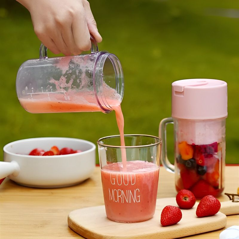Crusher Juicer 2-in-1 Mini Portable Blender | USB Rechargeable | 6-Blade High-Speed Juicer | Random Color thumbnail 3