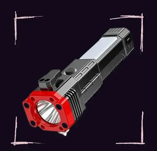High-power Led Torch Light Rechargeable Flashlight And Multifunctional Tactical Hammer &amp; Power Bank To Charge the Phone With Box (random Color) thumbnail 4