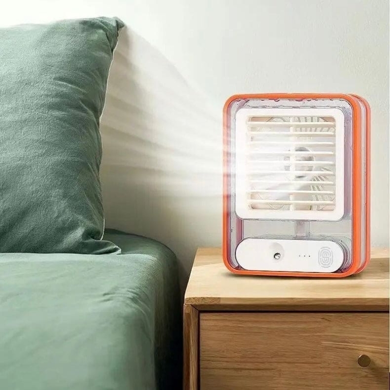 Portable USB Air Cooler Fan – 3-Speed, Mist Spray, Rechargeable | Random Color thumbnail 7
