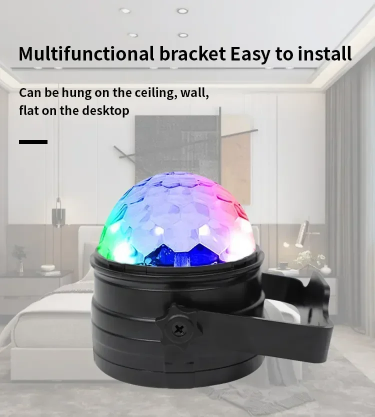LED Disco Party Lights Crystal Magic Ball 3W RGB | Colorful Projection Lamp for Parties & Events thumbnail 3