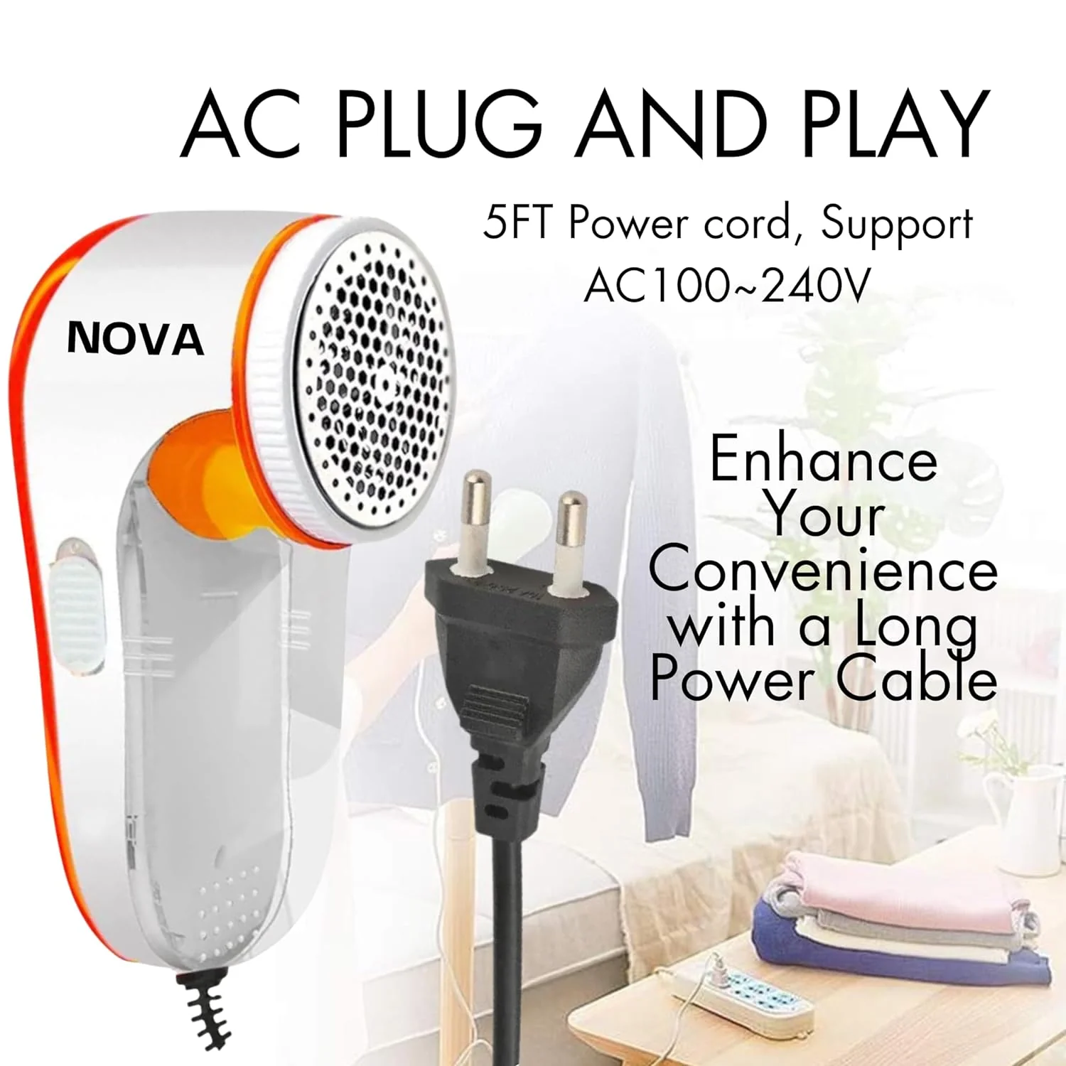 Nova Electric Lint Remover NLR-208 | High Quality Fabric Shaver for Wool & Clothes | Rotary Sharp Blades thumbnail 4