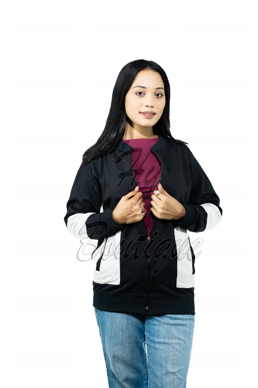 Winter Collection Women’s Black & White Printed Jacket | Stylish & Warm Outerwear | Trendy Winter Fashion for Ladies thumbnail 2