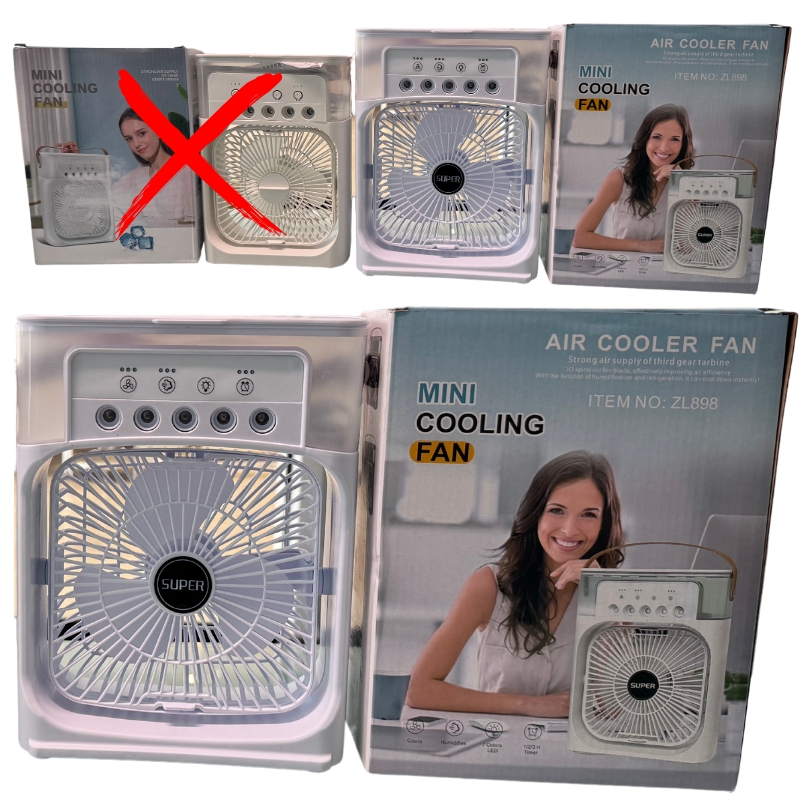 10-Inch Large Portable Air Conditioner Fan | USB Electric Fan with LED Night Light, Mist & Humidifier Function | Random Color thumbnail 7