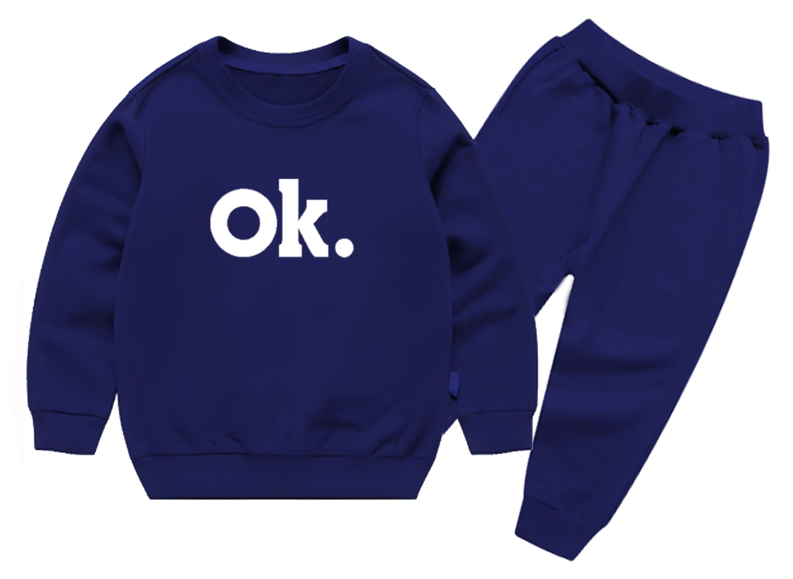 OK Printed Sweatshirt & Pajama Trouser Tracksuit for Kids | Winter Warm Fleece Clothing Set Outfit for Boys & Girls – Cozy & Trendy | FOR BABY AND KIDS thumbnail 4
