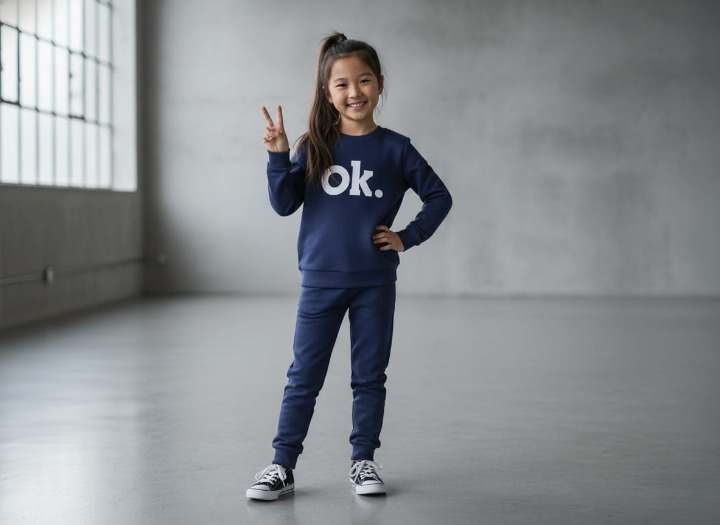 OK Printed Sweatshirt & Pajama Trouser Tracksuit for Kids | Winter Warm Fleece Clothing Set Outfit for Boys & Girls – Cozy & Trendy | FOR BABY AND KIDS thumbnail 3