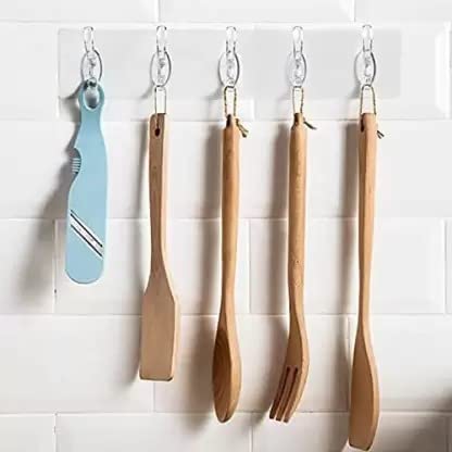 6-in-1 Heavy-Duty Self-Adhesive Wall Hooks | Waterproof Transparent Hooks thumbnail 2