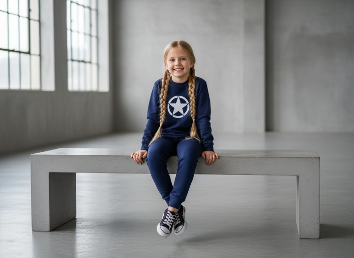 Star Printed Sweatshirt & Pajama Trouser Tracksuit for Kids | Winter Warm Fleece Clothing Set Outfit for Boys & Girls – Cozy & Stylish | FOR BABY AND KIDS thumbnail 2