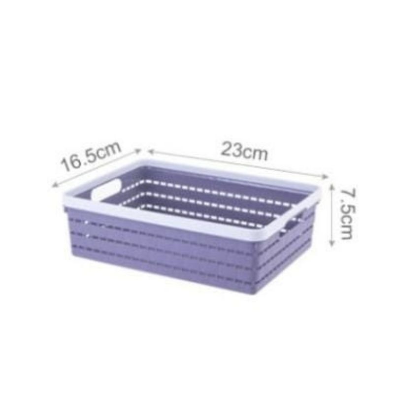 Multi-Purpose Woven Plastic Storage Basket with Handles Organizer Bin for Office, Pantry, and Home thumbnail 3