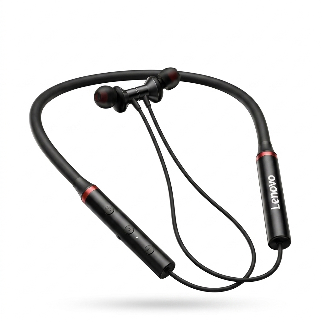 Lenovo Wireless Neckband Earphones – Bluetooth Sports Headset with Mic thumbnail 4