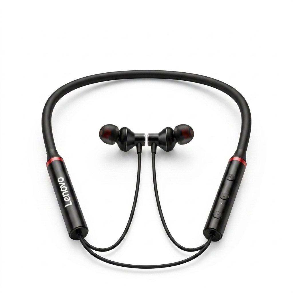 Lenovo Wireless Neckband Earphones – Bluetooth Sports Headset with Mic thumbnail 3