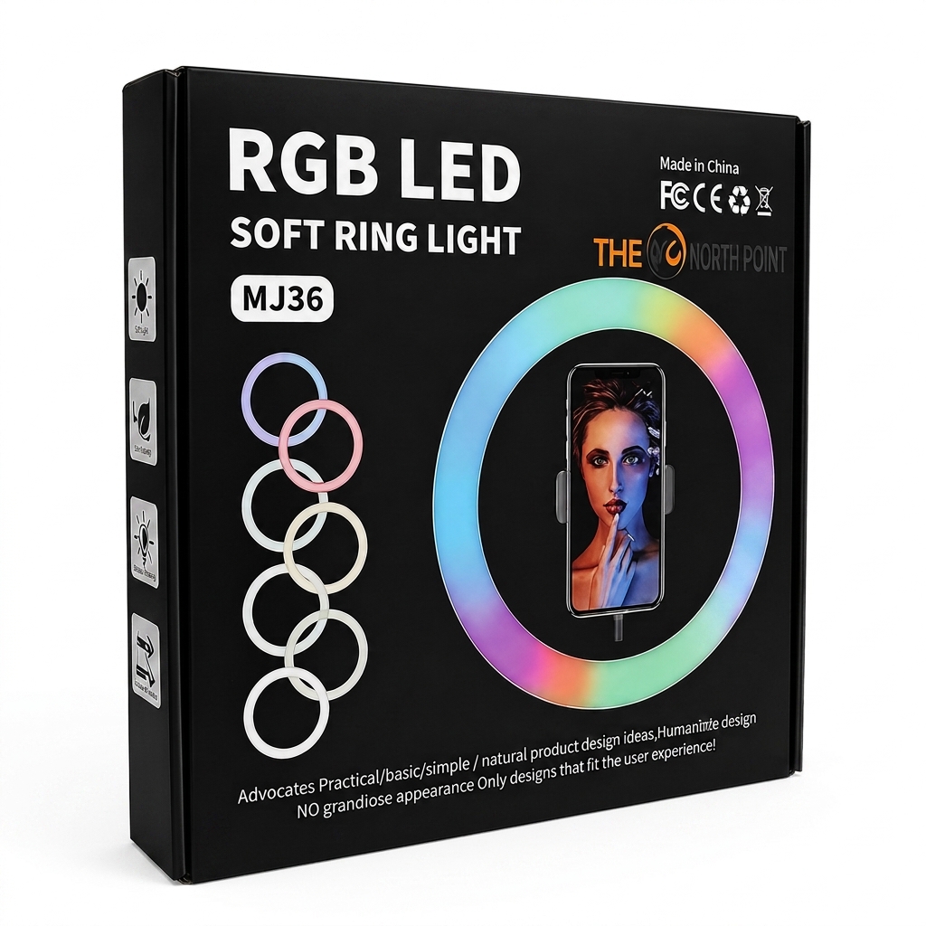 MJ36 RGB LED Soft Ring Light – LED Ring Light for TikTok, YouTube & Vlogging